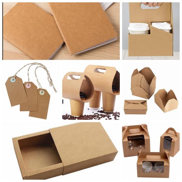 Unbleached brown kraft paper 270gsm Virgin unbleached Kraft Liner Paperboard Food safe Packaging board