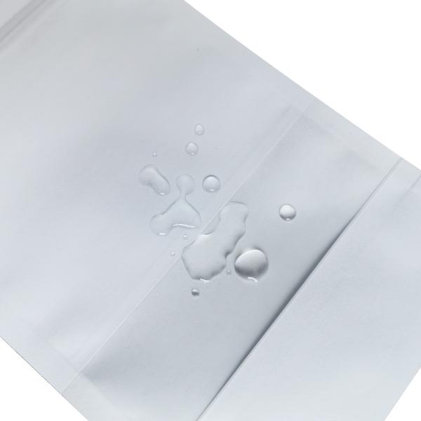 Custom Logo Flat Bottom Pouch With Window Zipper For Food Snack Nuts White Kraft Paper Packaging Bags