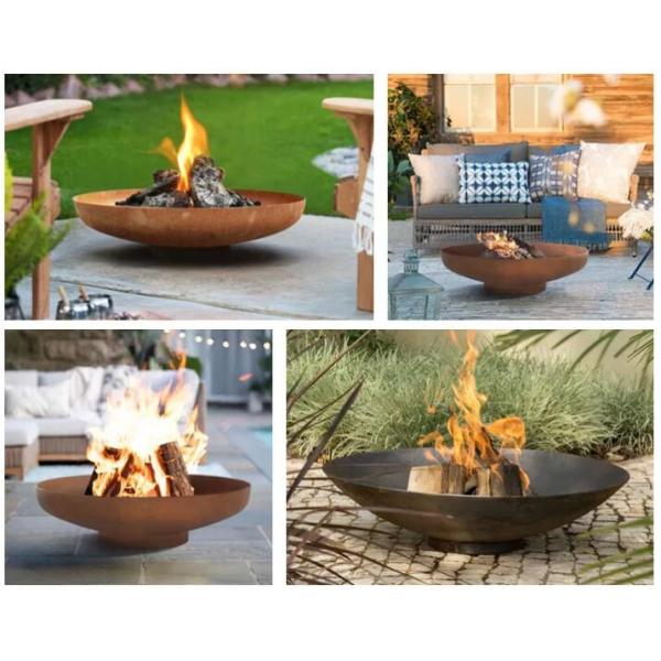 Multifunction Wood Burning 80cm Corten Steel Fire Pit And Water Bowl