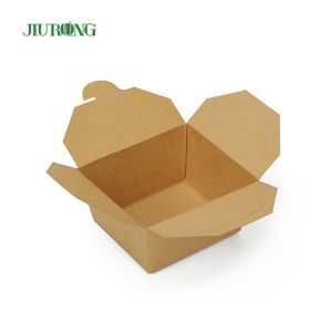 Unbleached Kraft Biodegradable Paper Container 1080ml Food Grade