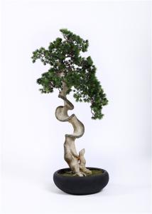 Quality Rejuvenating Pine Artificial Tree , Curved Chinese Bonsai Tree Environmental Protective for sale