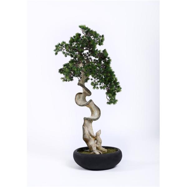 Rejuvenating Pine Artificial Tree , Curved Chinese Bonsai Tree Environmental