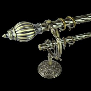 0.5MM Window Curtain Rods Contracted Brass Zinc Alloy Finial