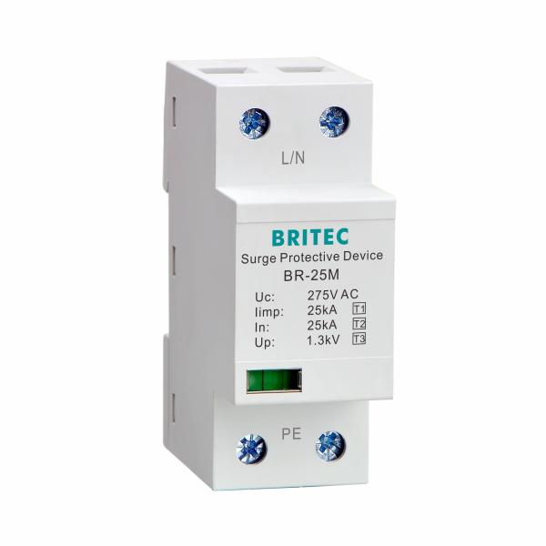 Buy BR-25M 1P T1 Class I+II 25kA Single Phase SPD surge Arrestor  lightning protector at wholesale prices
