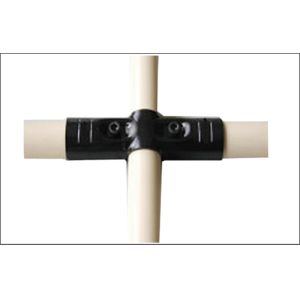 Pipe Rack System Vertical Pipe Cross Connector Black Coated Metal Pipe