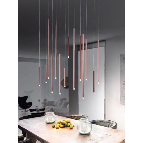 Black Tube Led Pendant Lamp For Living Room Contemporary Led Pendant Lights