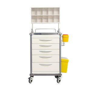 Extendable Hospital Medical Drug Cart , Tilt Medical Storage Trolley