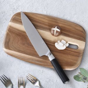 Handle Acacia Bamboo Wood Cutting Board Smooth Surface