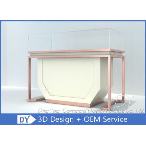 Matte Black Wood Stain Steel Jewellery Counter Display With Lights