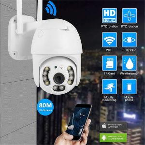 Camera HD 1080P Outdoor Wireless Wi-Fi IP Camera Two Way Audio Auto Tracking