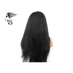 Brazilian Virgin Remy Italian Yaki Lace Front Wig Real Human Hair Natural Color