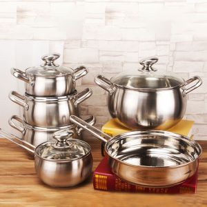 Multifunction Cookware Set 12 pcs Cookware Cook Pot Stainless Steel Cooking Pot