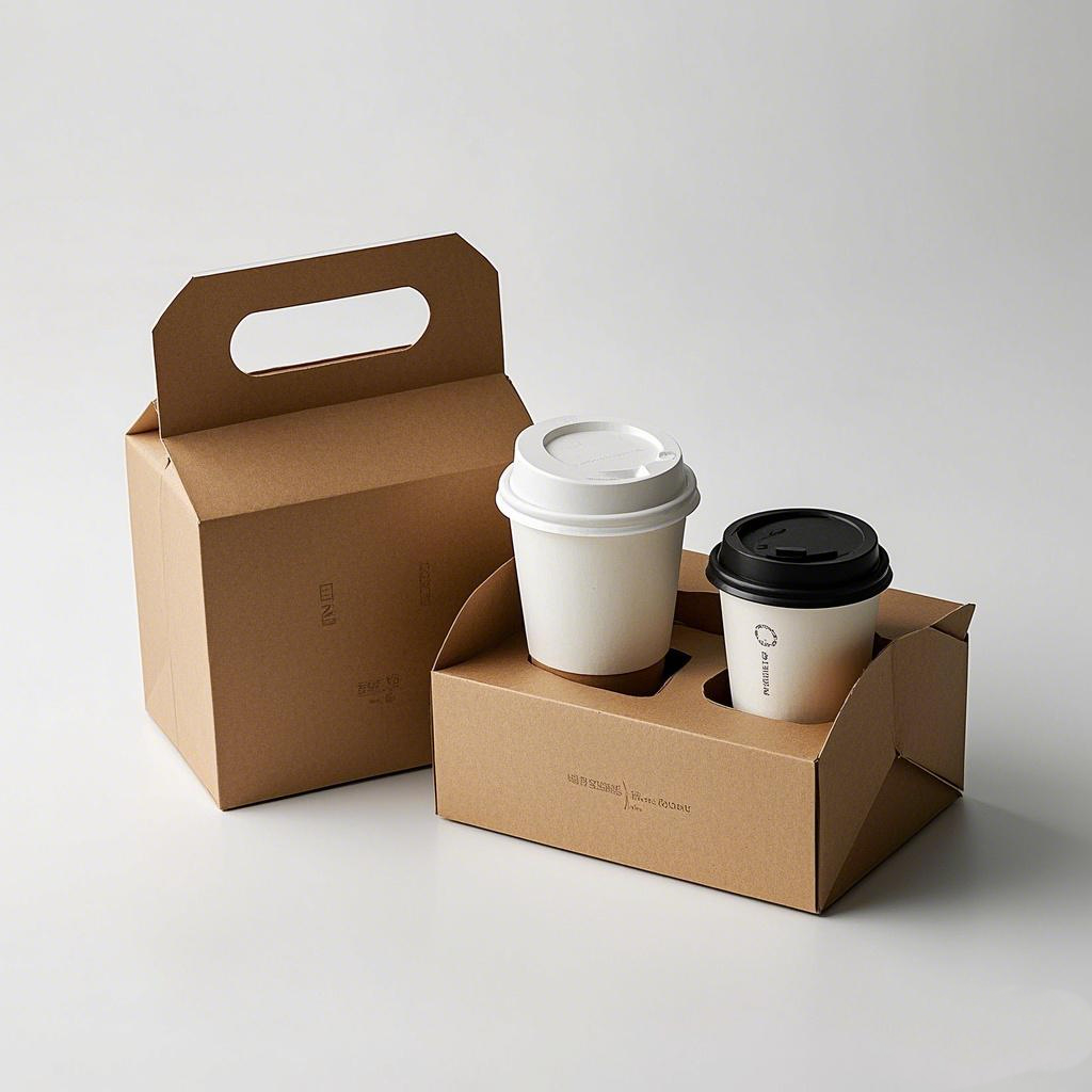 Fixed Anti-spill Reusable Beverage Packing Box for Takeout Coffee and Beverages