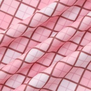 OEM maufactory long -sleeved short skirt side polyester women's pink lattice