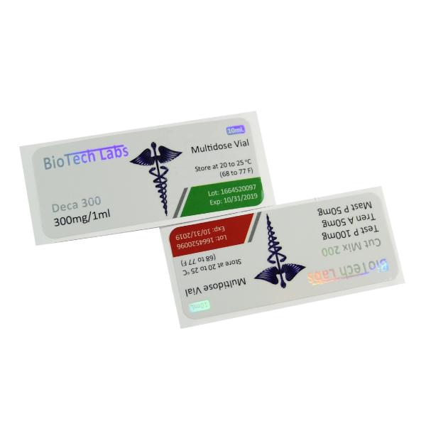 Buy Strong Adhesive 10ml Vial Labels Pet Laser Film Cmyk Printing For Pharmacy at wholesale prices