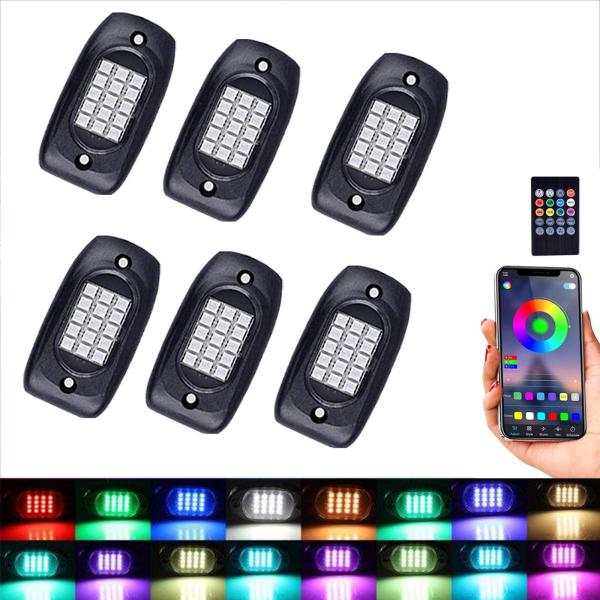 Buy Dustproof Multiscene LED Bluetooth Rock Lights , IP68 Waterproof RGB LED Pod Lights at wholesale prices
