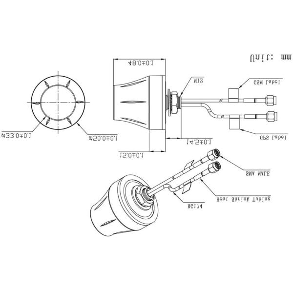 Screw Installation GSM GPRS Antenna With Cable And SMA Connector