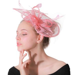 30cm Church Party Decoration Sinamay Fascinator , Peacock Feather Fascinator