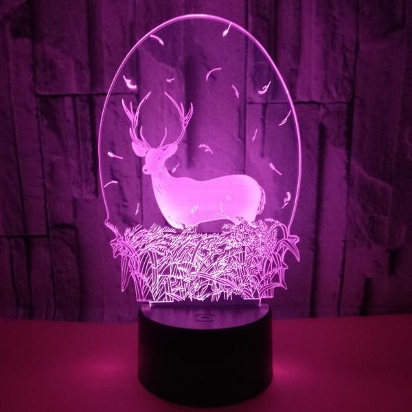 Foreign trade hot sale deer moon 3D night lights LED visual decoration atmosphere gift table lamp