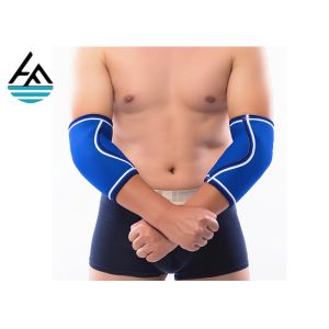 Blue Weightlifting Neoprene Elbow Sleeve , Protective Compression Elbow Support