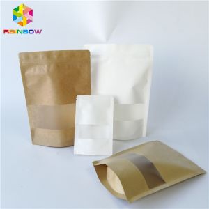 Reusable Lamination Plastic Food Packaging White Brown Paper Customized Printing