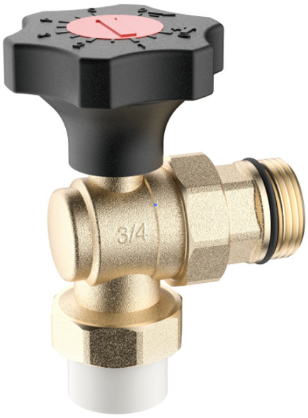 3711 Graduated Handwheel Brass Angle Ball Valve DN20 Flowrate Precisely