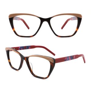 Unisex Cat Eye Acetate Glasses Sturdy Durable With Interchangeable Lenses