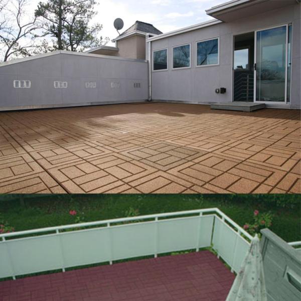 Recycled SBR Rubber And EPDM Rubber Outdoor Rubber Paver Tiles Outdoor Pavers, Interlocking Tiles: 24" X 24" X 3/4"