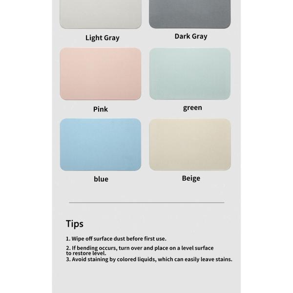 Custom Stone Bath Mat with Water Absorb Function Solid Pattern White/Gray/Pink/Blue