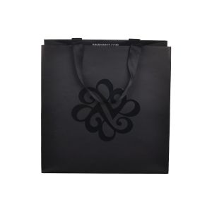 Customized UV Coating Paper Packaging Bags With Flat Cotton Handle