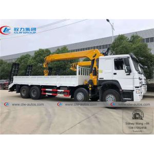 8x4 HOWO Flatbed Truck Mounted Telescoping Boom Crane