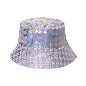 Hot Silver Dazzle Color Street Ball Trend Plover case Bucket Hat For Women