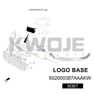 OE 602000387AAAKW EXEED Logo Engine Base For Exeed VX