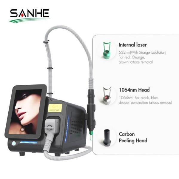 Portable 1064nm 532nm Q Switched Nd Yag Laser Tattoo Removal Machine Skin