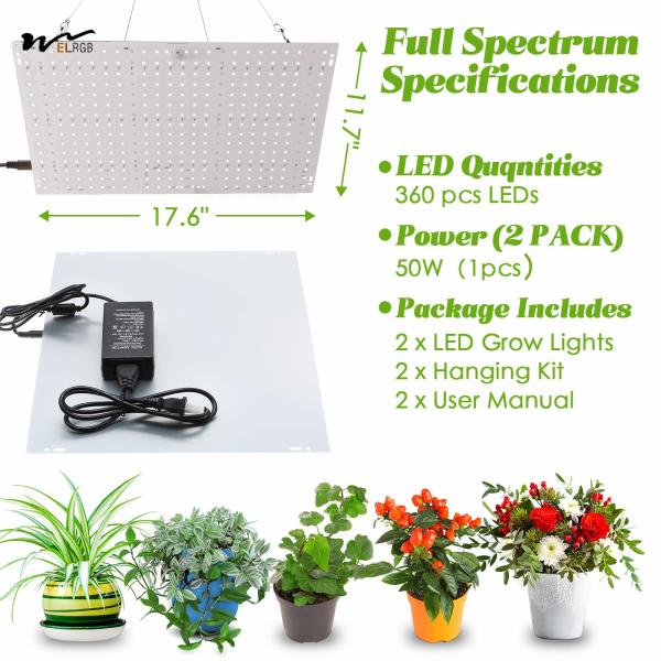 Hanging Full Spectrum LED Plant Light for Germination and Flowering in Grow Tents
