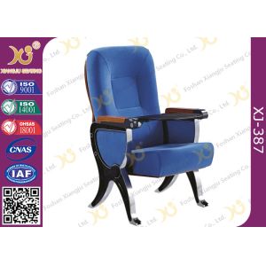 Quality ABS Writing Pad Aluminum Frame Church Auditorium Chairs 580 Center Distance for sale