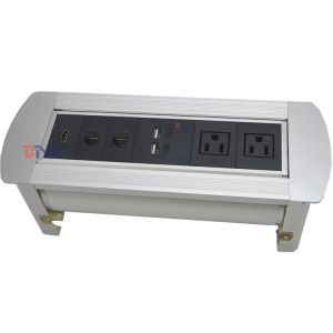 110V US power hand overturn conference table socket box with receptacle outlet