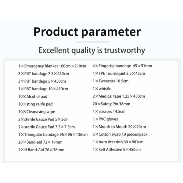 Bestreat OEM Trousse De Premier Soin Service Entretien Convenient Medical Emergency Kit First Aid Kit With Whole Medical Tools