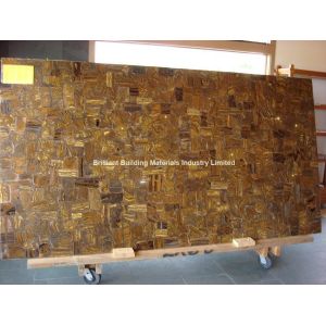 China Brown Iron Tiger Eyes Slab panel on sale