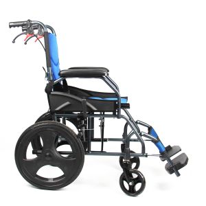 Aluminium Lightweight Manual Folding Wheelchair with Solid Castor