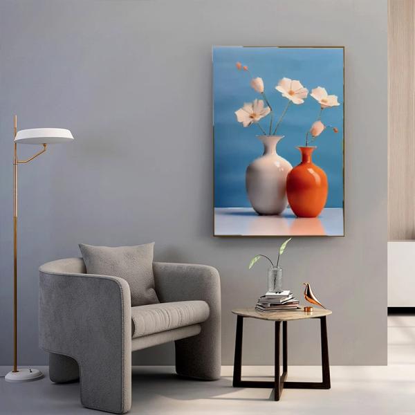 Customized Size Hand Painted Vase Art Painting Colour Textured 3d Relief Oil Painting