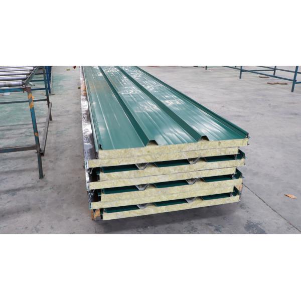 75mm Building Materials Fireproof Rock Wool Sandwich Panel