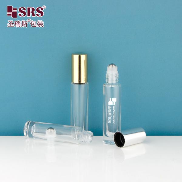 GB1-5ML Paint Gradient Blue Clear Color Glass Roll On Perfume Bottle Applicator No Leakage