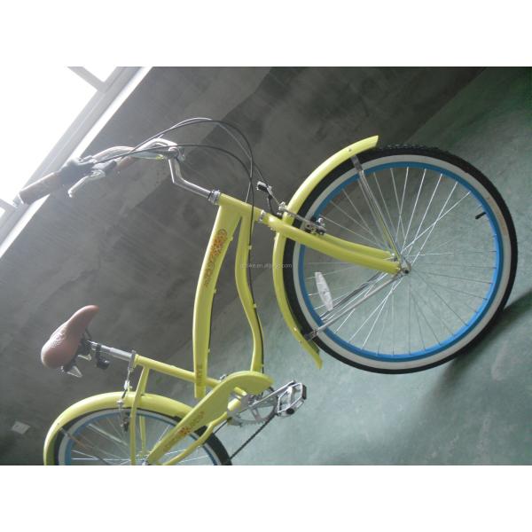 Beautiful Women Beach Cruiser Bicycle with Inner Water Sticker 26inch 3 Speed OEM/ODM