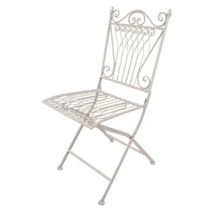 Quality Transparent Outdoor Garden Bistro Cafe Vintage Square Metal Wrought Iron Folding Dining Chairs for sale