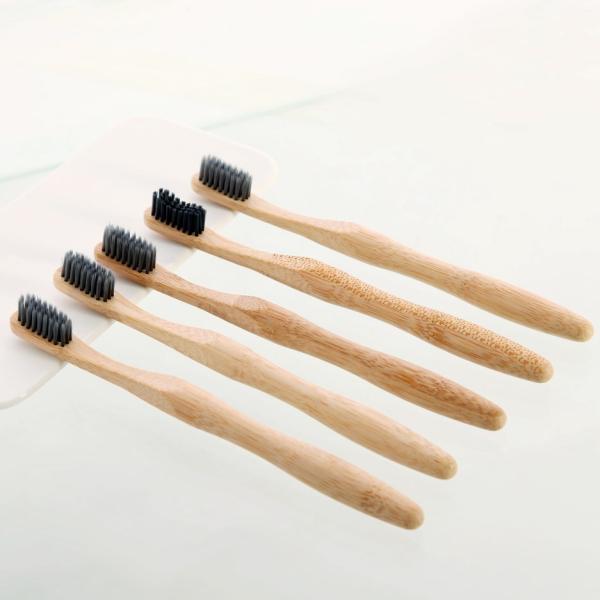 Adult Use Ergonomic Design Eco Bamboo Toothbrush With Laser Engraved Logo