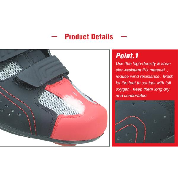 Lightweight Road Riding Shoes PU Mesh Upper High Security Excellent Slip Resistance