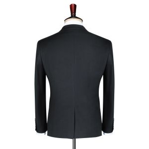 Slim Fit Black Formal Blazer Coats Suits Jacket with Flat Front Style and