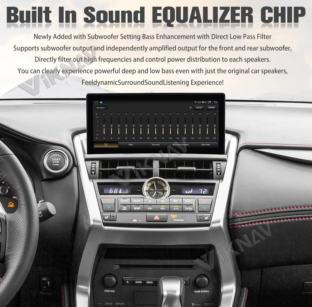 Viknav Car Radio For LEXUS NX NX200 NX200T (2015 2016) 12.3 inch Touch Screen Carplay Car GPS Navigation Multimedia