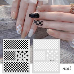 Checkerboard Classic Plaid Klein Blue Nail Stickers with Adhesive Backing